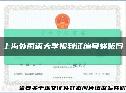 上海外国语大学报到证编号样版图缩略图