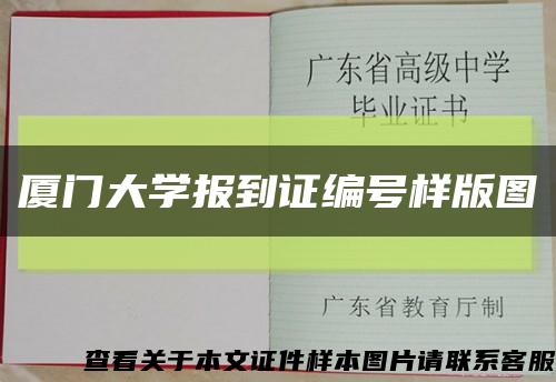 厦门大学报到证编号样版图缩略图