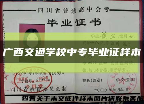 广西交通学校中专毕业证样本缩略图