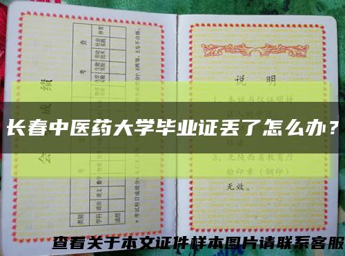 长春中医药大学毕业证丢了怎么办？缩略图