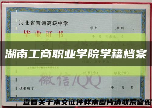 湖南工商职业学院学籍档案缩略图