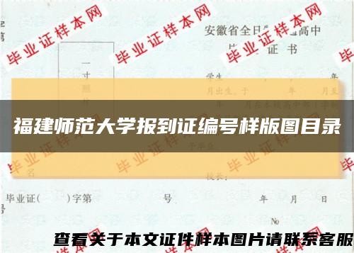 福建师范大学报到证编号样版图目录缩略图