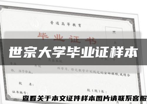 世宗大学毕业证样本缩略图