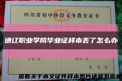 通辽职业学院毕业证样本丢了怎么办缩略图