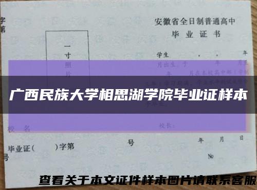 广西民族大学相思湖学院毕业证样本缩略图