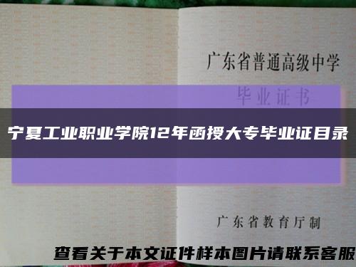 宁夏工业职业学院12年函授大专毕业证目录缩略图