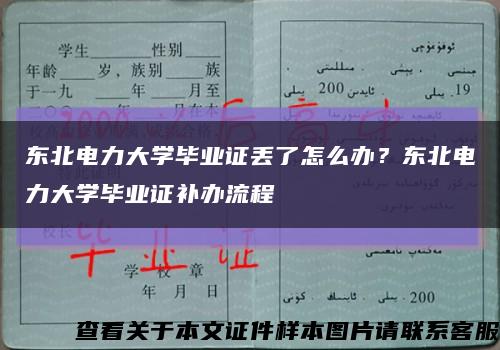 东北电力大学毕业证丢了怎么办？东北电力大学毕业证补办流程缩略图