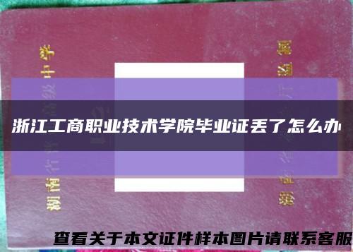 浙江工商职业技术学院毕业证丢了怎么办缩略图