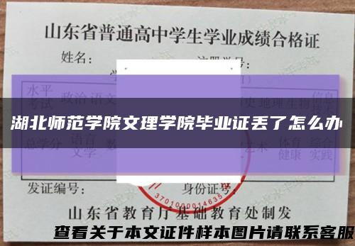 湖北师范学院文理学院毕业证丢了怎么办缩略图