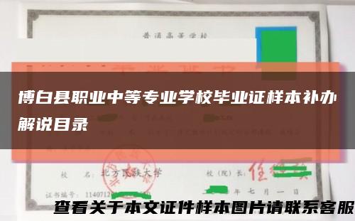 博白县职业中等专业学校毕业证样本补办解说目录缩略图