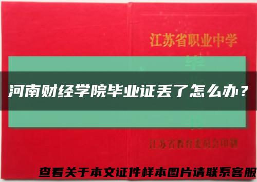 河南财经学院毕业证丢了怎么办？缩略图