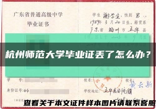 杭州师范大学毕业证丢了怎么办？缩略图