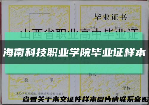 海南科技职业学院毕业证样本缩略图