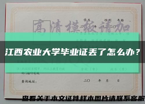 江西农业大学毕业证丢了怎么办？缩略图