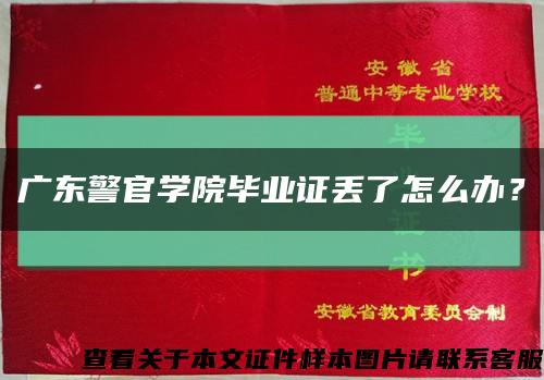 广东警官学院毕业证丢了怎么办？缩略图