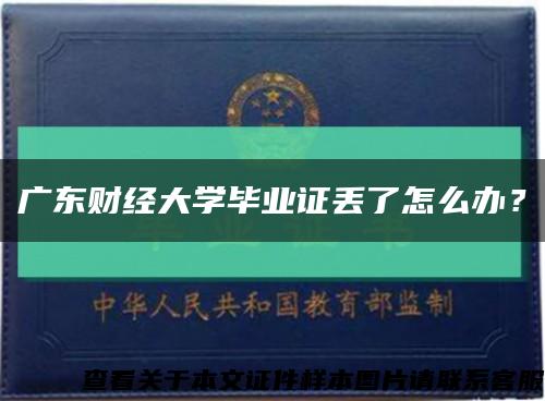 广东财经大学毕业证丢了怎么办？缩略图