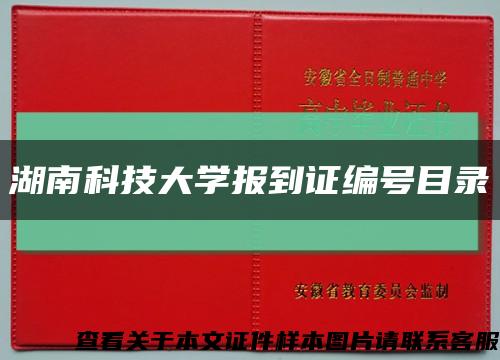 湖南科技大学报到证编号目录缩略图