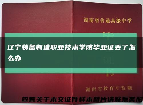 辽宁装备制造职业技术学院毕业证丢了怎么办缩略图