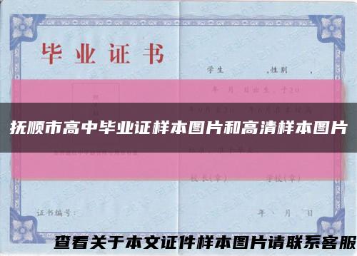 抚顺市高中毕业证样本图片和高清样本图片缩略图