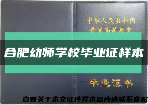 合肥幼师学校毕业证样本缩略图