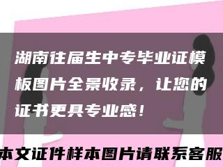 湖南往届生中专毕业证模板图片全景收录，让您的证书更具专业感！缩略图