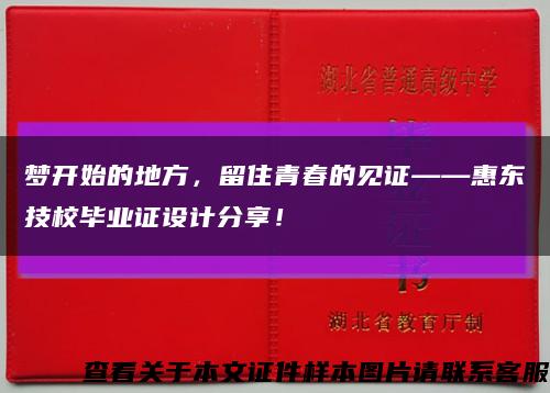 梦开始的地方，留住青春的见证——惠东技校毕业证设计分享！缩略图