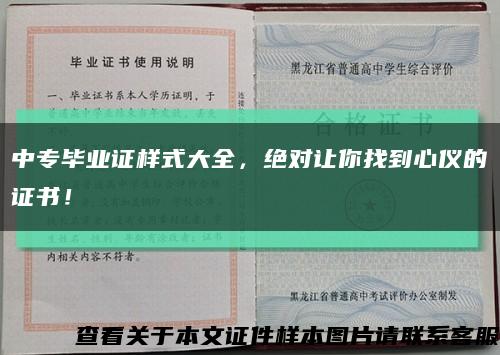 中专毕业证样式大全，绝对让你找到心仪的证书！缩略图