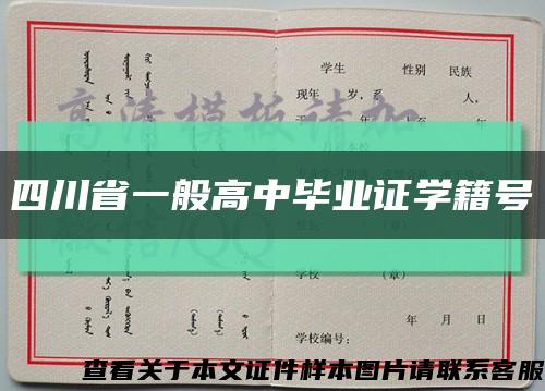 四川省一般高中毕业证学籍号缩略图