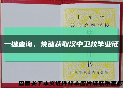 一键查询，快速获取汉中卫校毕业证缩略图