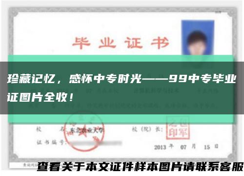 珍藏记忆，感怀中专时光——99中专毕业证图片全收！缩略图