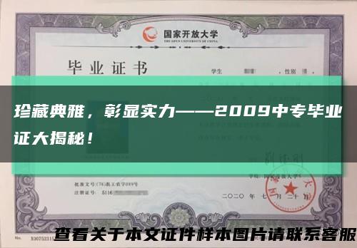 珍藏典雅，彰显实力——2009中专毕业证大揭秘！缩略图