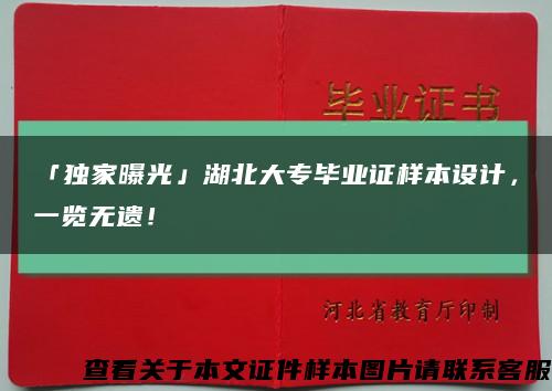 「独家曝光」湖北大专毕业证样本设计，一览无遗！缩略图