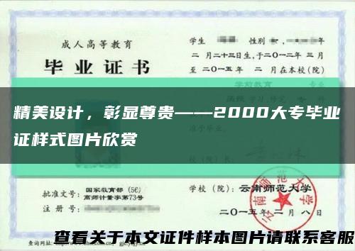 精美设计，彰显尊贵——2000大专毕业证样式图片欣赏缩略图