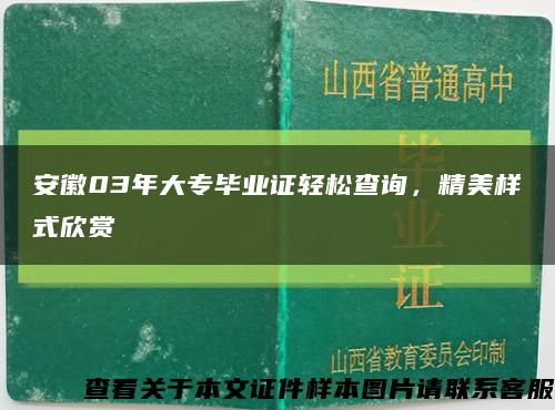 安徽03年大专毕业证轻松查询，精美样式欣赏缩略图