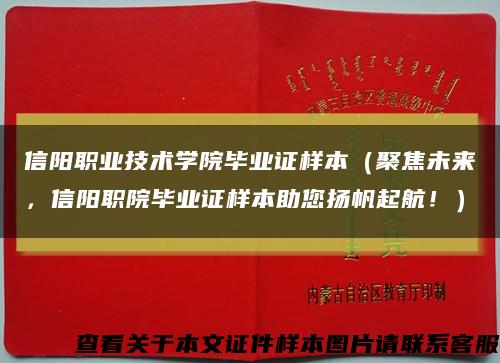 信阳职业技术学院毕业证样本（聚焦未来，信阳职院毕业证样本助您扬帆起航！）缩略图