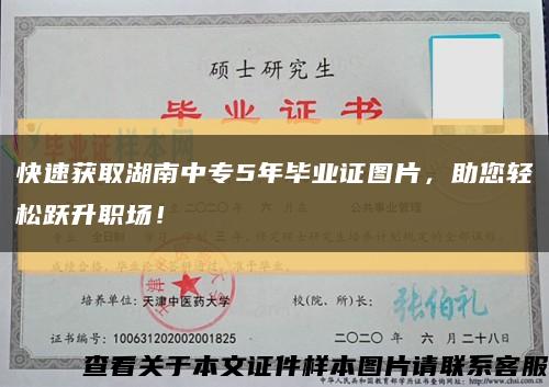 快速获取湖南中专5年毕业证图片，助您轻松跃升职场！缩略图