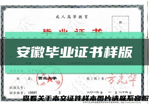 安徽毕业证书样版缩略图