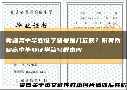 新疆高中毕业证学籍号是几位数？附有新疆高中毕业证学籍号样本图缩略图