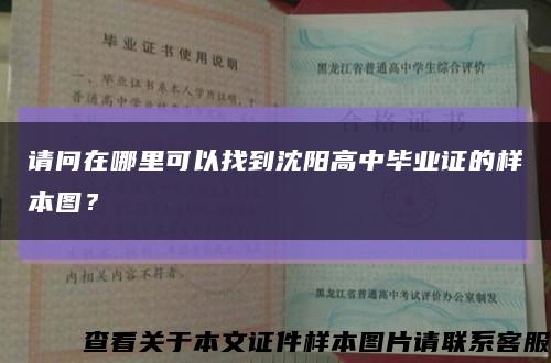 请问在哪里可以找到沈阳高中毕业证的样本图？缩略图