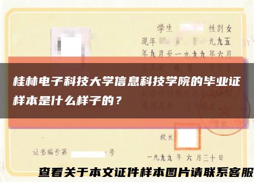 桂林电子科技大学信息科技学院的毕业证样本是什么样子的？缩略图