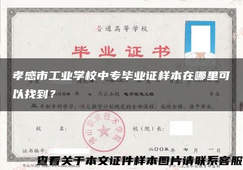 孝感市工业学校中专毕业证样本在哪里可以找到？缩略图