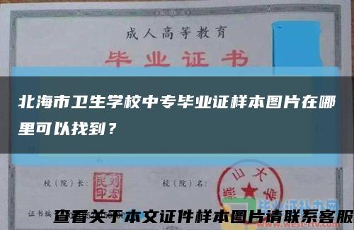 北海市卫生学校中专毕业证样本图片在哪里可以找到？缩略图