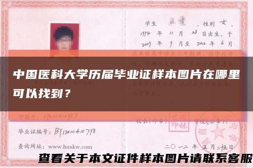 中国医科大学历届毕业证样本图片在哪里可以找到？缩略图