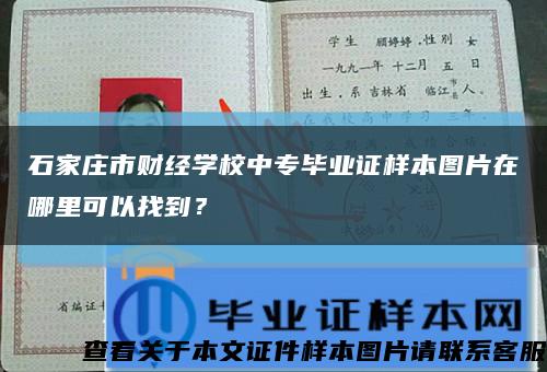 石家庄市财经学校中专毕业证样本图片在哪里可以找到？缩略图