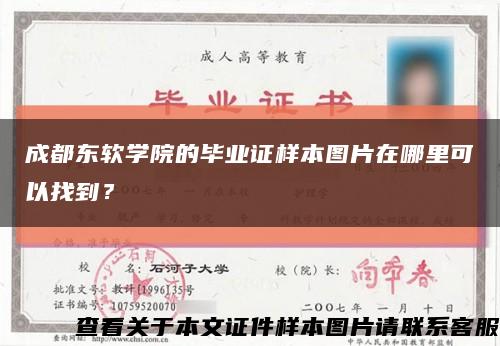 成都东软学院的毕业证样本图片在哪里可以找到？缩略图