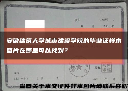 安徽建筑大学城市建设学院的毕业证样本图片在哪里可以找到？缩略图