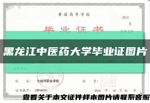 黑龙江中医药大学毕业证图片缩略图