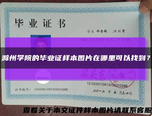 滁州学院的毕业证样本图片在哪里可以找到？缩略图