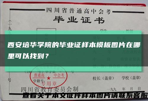 西安培华学院的毕业证样本模板图片在哪里可以找到？缩略图