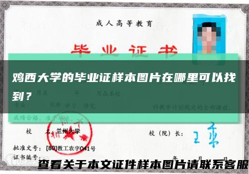 鸡西大学的毕业证样本图片在哪里可以找到？缩略图